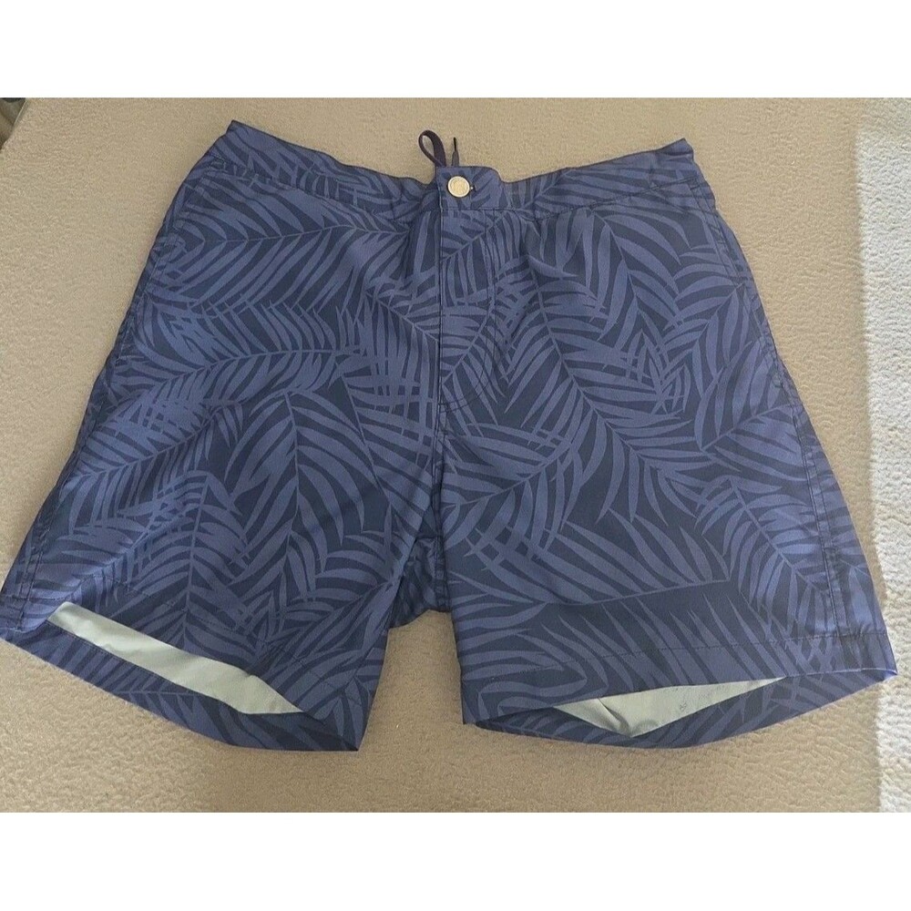Peter Millar Crown Crafted Palm Navy Swim Shorts M Mesh Lining MS23XP03